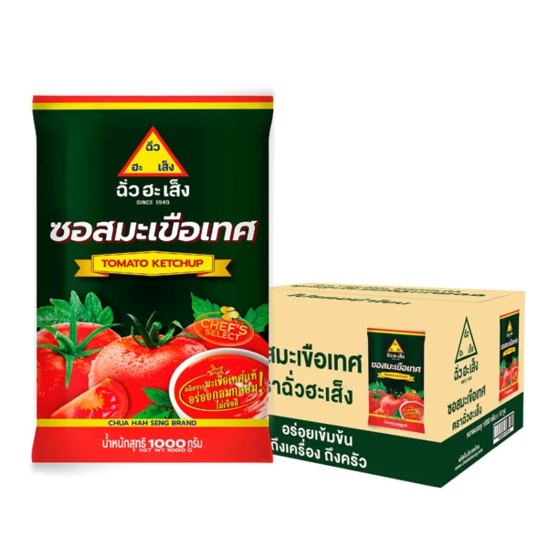 ฉั่วฮะเส็ง ซอสมะเขือเทศ ซอง 1,000 กรัม (ยกลัง 12 ซอง)