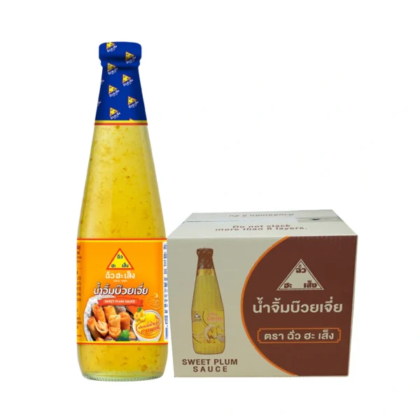 sauce-seasoning-0822 ฉั่วฮะเส็ง น้ําจิ้มหวานบ๊วยเจี่ย ขวดแก้ว 730 กรัม (ยกลัง 12 ขวด)