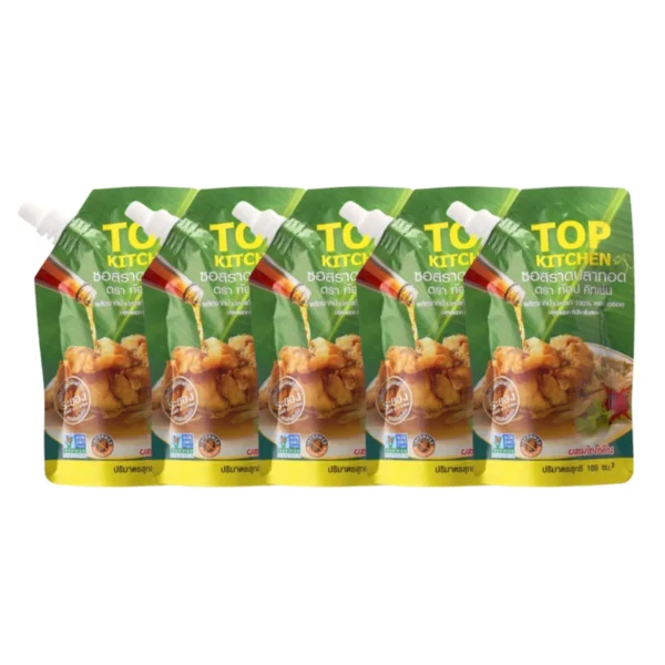 sauce-seasoning-0838 ซอสราดปลาทอด ตรา ท๊อป คิทเช่น (TOP KITCHEN) ขนาด 100 มล. 5 ซอง