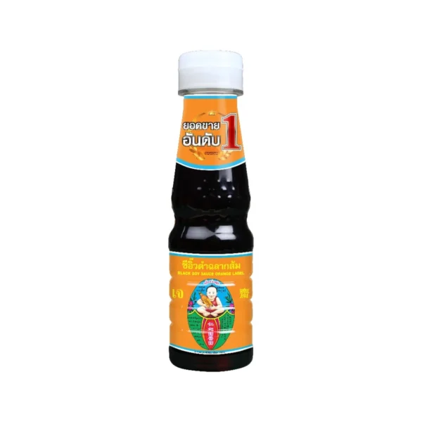 sauce-seasoning-0920 ตราเด็กสมบูรณ์ ซีอิ๊วดําฉลากส้ม 190 ก.