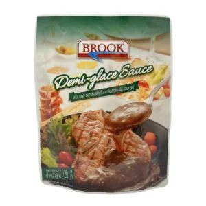 sauce-seasoning-1019 บรูค เดมิ-กลาส ซอส (ซอสสําหรับราดเนื้อสัตว์และผัก) 120 กรัม Brook Demi-Glace Sauce 120 g.