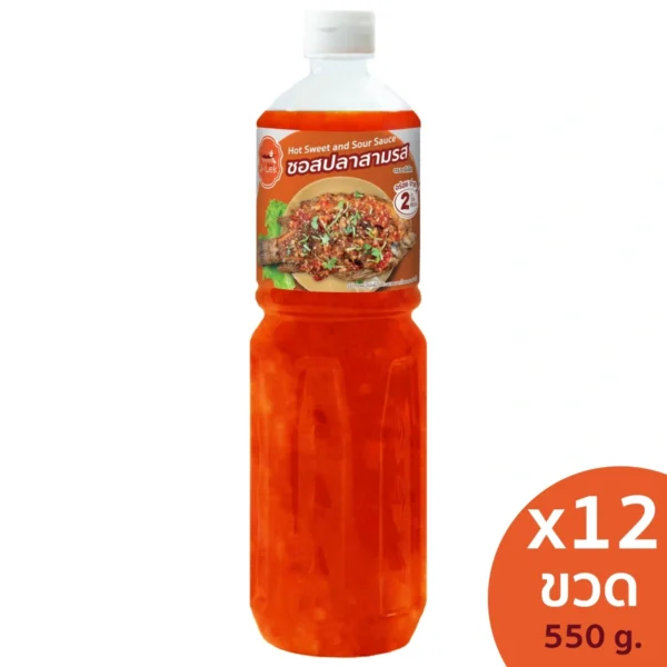 เจ๊เล็ก ซอสปลาสามรส ขนาด 550 กรัม แพ็ค 12 ขวด