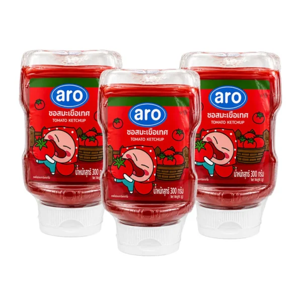 sauce-seasoning-1068 เอโร่ ซอสมะเขือเทศ ขวดบีบ 300 ก. x 3