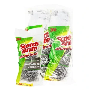 scotch-brite-15000-013 สก๊อตช์-ไบรต์ ฝอยสเตนเลส 20 ก. 2 x 4
