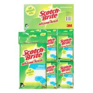 scotch-brite-15000-018 สก๊อตช์-ไบรต์ ฟองน้ําหุ้มตาข่าย 3.5x6 นิ้ว x 12