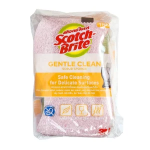 scotch-brite-15000-024 สก๊อตช์-ไบรต์ ใยขัดสีชมพูพร้อมฟองน้ํา แอนตี้แบคทีเรีย 3 ชิ้น
