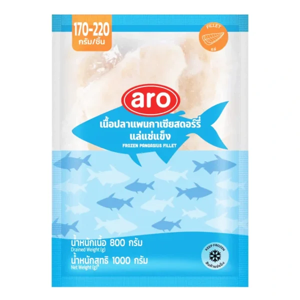 เอโร่ เนื้อปลาแพนกาเซียสแล่แช่แข็ง (170-220 ก./ชิ้น) 1 กก.