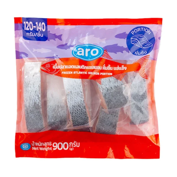 เอโร่ แซลมอนแอตแลนติกหั่นชิ้น แช่แข็ง (120-140 ก./ชิ้น) 900 ก.