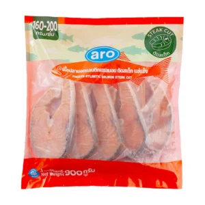 seafood-0098 เอโร่ แซลมอนแอตแลนติกสเต็กแช่แข็ง (160-200 ก./ชิ้น) 900 ก.