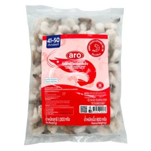 seafood-0100 เอโร่ กุ้งขาวไว้หางแช่แข็ง (72-88 ตัว/กก.) 1 กก.