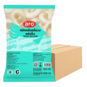 seafood-0109 เอโร่ ปลาหมึกกล้วยหั่นวงแช่แข็ง 1 ลัง (1 กก. x 10)