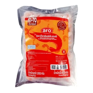 seafood-0112 เอโร่ กุ้งขาวปอกเปลือกผ่าหลังไว้หางต้มแช่แข็ง (ขนาด 107-123 ตัว/กก.) 1 กก.