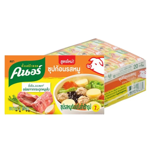 seasoning-0067 คนอร์ ซุปก้อน รสหมู 20 ก. 24 ก้อน