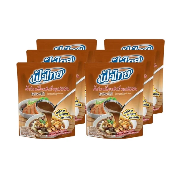 seasoning-0409 ฟ้าไทย น้ําก๋วยเตี๋ยวสําเร็จรูปเข้มข้น รสพะโล้ 350 ก. x 6