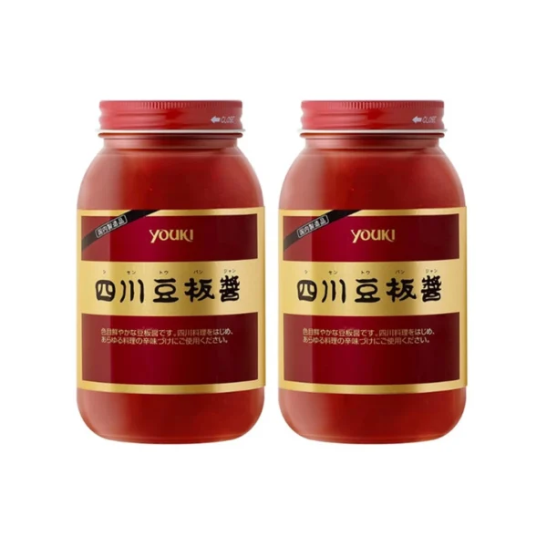 seasoning-0427 โยอูกิ ซอสปรุงรสเผ็ด ชิเชน โทบันจัน สูตรพริกแดงเค็ม และถั่วปากอ้า (ผลิตในประเทศญี่ปุ่น) ขนาด 1 กิโลกรัม x 2 ขวด