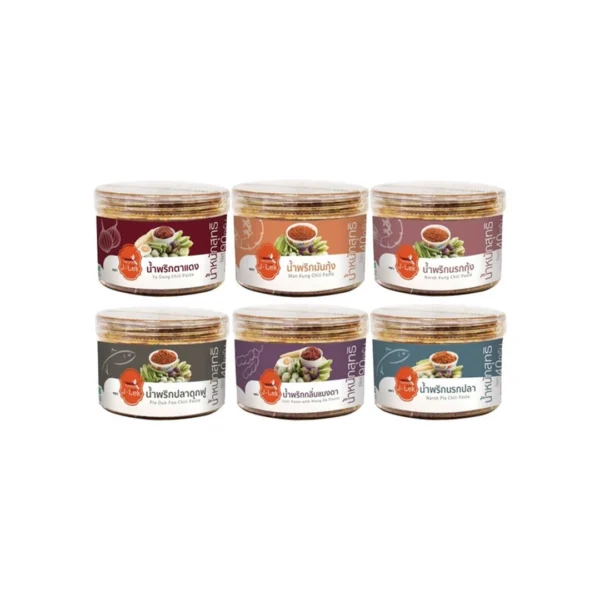 seasoning-0433 J-Lek (เจ๊เล็ก) น้ําพริกกระปุกรวมรส Pack6