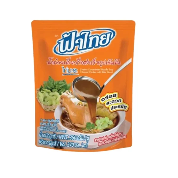 ฟ้าไทย น้ําก๋วยเตี๋ยวกึ่งสําเร็จรูปเข้มข้น รสไก่มะระ 350 ก.