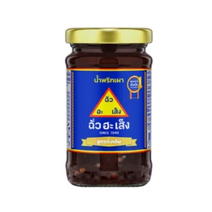 seasoning-0501 ฉั่วฮะเส็ง น้ําพริกเผา สูตรดั้งเดิม 114 กรัม (ขวดแก้ว)