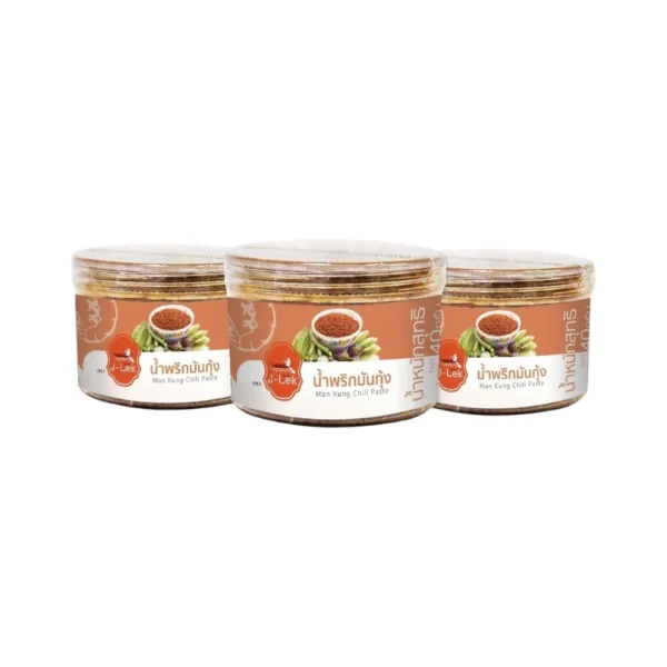 seasoning-0504 เจ๊เล็ก น้ําพริกมันกุ้ง กระปุกพลาสติก ขนาด 40 กรัม แพ็ค 3 กระปุก