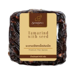 seasoning-0514 มะขามเปียกเนื้อปนเม็ด 400 กรัม คัดเกรด (SiamSpice Tamarind with seed 400 g.) (ตรา สยามเครื่องเทศ)