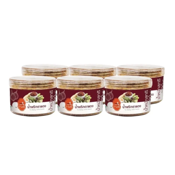 seasoning-0559 เจ๊เล็ก น้ําพริกตาแดง กระปุกพลาสติก ขนาด 90 กรัม x 6 กระปุก