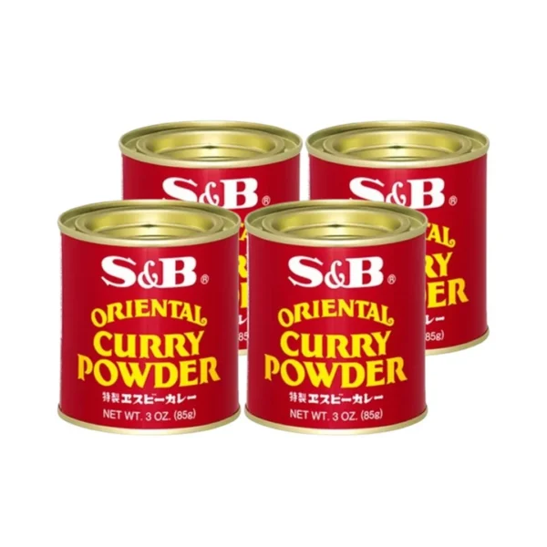 seasoning-0573 เอส แอนด์ บี ผงกะหรี่ โอเรียนทัล เคอร์รี่ พาวเดอร์ สูตรขมิ้น ผักชี เปลือกส้ม พริก อบเชย กระวาน (ผลิตในประเทศญี่ปุ่น) ขนาด 85 กรัม x 4 กระป๋อง