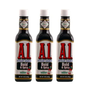 seasoning-0626 คราฟท์ ไฮนซ์ ซอสสเต็ก เอ.วัน. สูตรมะเขือเทศบด ลูกเกดบด ส้มบด กระเทียม และเครื่องเทศ (ผลิตในสหรัฐอเมริกา) ขนาด 142 กรัม x 3 ขวด