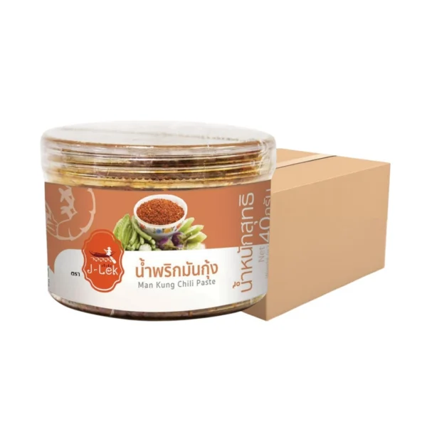 seasoning-0638 J-Lek (เจ๊เล็ก) น้ําพริกมันกุ้ง ขนาด 40 กรัม แพ็ค 6 กระปุก