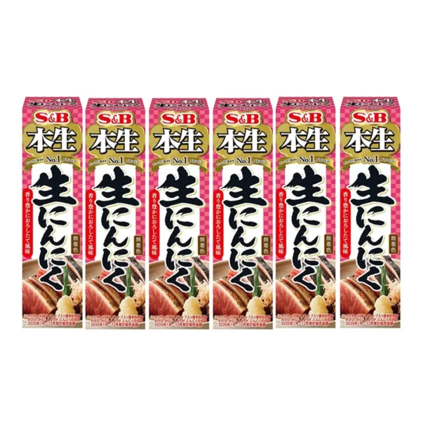 seasoning-0651 เอส แอนด์ บี กระเทียมปรุงรส รอลว์ การ์ลิค ฮอนนามะ นามะ นินนิคุ (ผลิตในประเทศญี่ปุ่น) ขนาด 43 กรัม x 6 หลอด