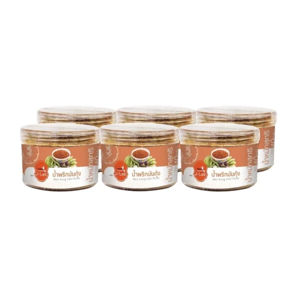 seasoning-0654 เจ๊เล็ก น้ําพริกมันกุ้ง กระปุกพลาสติก ขนาด 40 กรัม แพ็ค 6 กระปุก