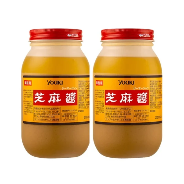 seasoning-0660 โยอูกิ งาขาวญี่ปุ่นคั่ว โยอูกิ จิมา จัง เพสต์ ผลิตจากงาขาวคั่ว ปราศจากเกลือและน้ําตาล (ผลิตในประเทศญี่ปุ่น) ขนาด 800 กรัม x 2 ขวด