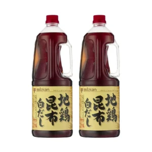 มิสกัน น้ําสต๊อก จิโดริ คอมบุ ชิโระ ดาชิ สูตรซอสถั่วเหลือง ไก่ฟรีเรนช์ สาหร่ายทะเล และปลาโบนิโต (ผลิตในประเทศญี่ปุ่น) ขนาด 1.8 ลิตร x 2 ขวด
