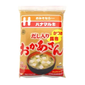 seasoning-0674 ฮานะมารูคิ เต้าเจี้ยวบด โอก้าซัง ดาชิ อิริ มิโซะ (ผลิตในประเทศญี่ปุ่น) ขนาด 1 กิโลกรัม x 10