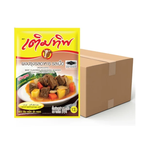 seasoning-0695 เติมทิพ ผงปรุงรส รสเนื้อ 70 ก. x 80