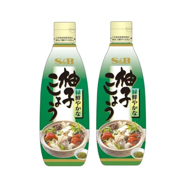 seasoning-0710 เอส แอนด์ บี เครื่องปรุงรส ยูซุ โคโช สไปซี่ ไซตรัส เพสต์ ผลิตจากส้มยูซุญี่ปุ่น และพริกเขียว (ผลิตในประเทศญี่ปุ่น) ขนาด 280 กรัม x 2 ขวด