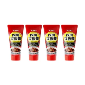 seasoning-0714 โยอูกิ ซอสปรุงรสเผ็ด ชิเชน โทบันจัน สูตรพริกแดงเค็ม และถั่วปากอ้า (ผลิตในประเทศญี่ปุ่น) ขนาด 100 กรัม x 4 หลอด