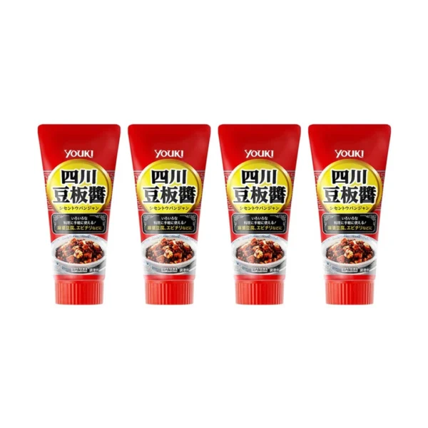 seasoning-0714 โยอูกิ ซอสปรุงรสเผ็ด ชิเชน โทบันจัน สูตรพริกแดงเค็ม และถั่วปากอ้า (ผลิตในประเทศญี่ปุ่น) ขนาด 100 กรัม x 4 หลอด