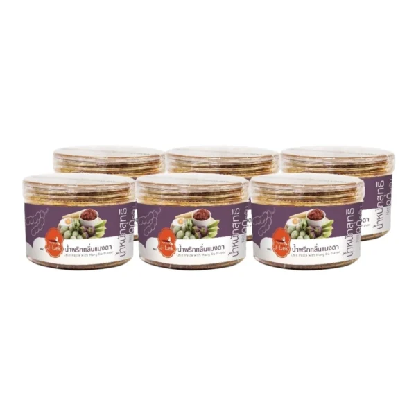 seasoning-0758 เจ๊เล็ก น้ําพริกแมงดา กระปุกพลาสติก ขนาด 90 กรัม แพ็ค 6 กระปุก