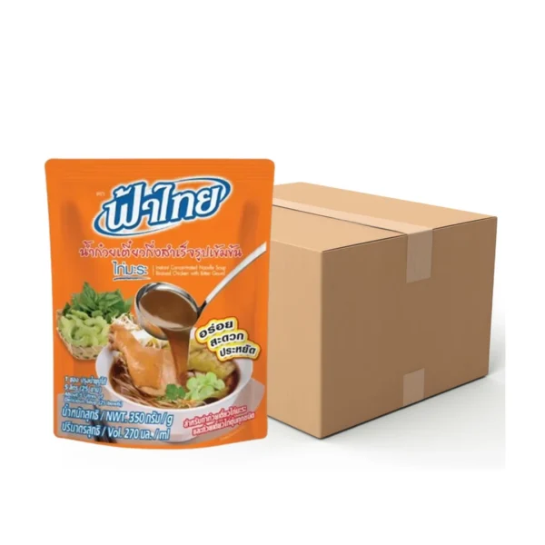 seasoning-0763 ฟ้าไทย น้ําก๋วยเตี๋ยวกึ่งสําเร็จรูปเข้มข้น รสไก่มะระ 350 ก. x 36