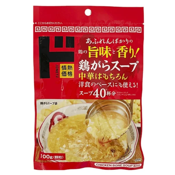 โจเน็ตสึ ซุปผงรสไก่ ผลิตจากผงซุปไก่ ผงสกัดจากหมู และผงผัก (ผลิตในประเทศญี่ปุ่น) ขนาด 100 กรัม x 6 ถุง
