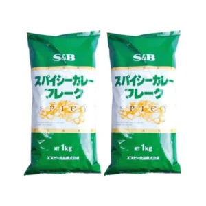 seasoning-0819 เอส แอนด์ บี ผงแกงกะหรี่ญึ่ปุ่น สไปซี่ เคอร์รี่ ซอส มิกซ์ เฟลก สูตรผงกะหรี่ ลาร์ด แป้งสาลี และน้ําซุปเนื้อวัว (ผลิตในประเทศญี่ปุ่น) ขนาด 1 กิโลกรัม x 2 ถุง