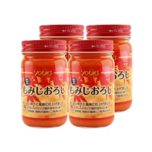 seasoning-0823 โยอูกิ ซอสหัวผักกาดซอย รสเผ็ด นามะ โมมิจิ โอโรชิ สูตรหัวไชเท้า แครอท และพริกแดง (ผลิตในประเทศญี่ปุ่น) ขนาด 110 กรัม x 4 ขวด