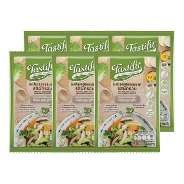 4CARE Tastifit เทสตี้ฟิต ผงปรุงรสธรรมชาติ รสผัก (50 g x 6 ซอง) ไม่มีผงชูรส โซเดียมลดลง 50% วัตถุดิบจากธรรมชาติ