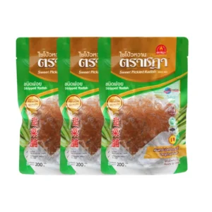 seasoning-0851 ชุดสุดคุ้ม ไชโป้วหวานตราชฎา ชนิดฝอย 200 กรัม 3 ซอง