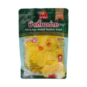 ยําเกี้ยมฉ่าย หั่นชิ้น ตราชฎา 150 กรัม สูตรต้นตํารับ 70 ปี ราชบุรี อร่อย สะอาด พร้อมทานกับข้าวต้ม