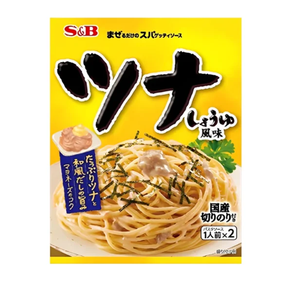 seasoning-0896 เอส แอนด์ บี ซอสสปาเก็ตตี้ ปลาทูน่า และสาหร่ายโนริอบแห้ง นามะ ฟูมิ ทูน่า โชยุ ดาชิทําจากสารสกัดปลาโอ แอนโชวี่ และสาหร่ายคอมบุ (ผลิตในประเทศญี่ปุ่น) ขนาด 81.4 กรัม x 6 ซอง