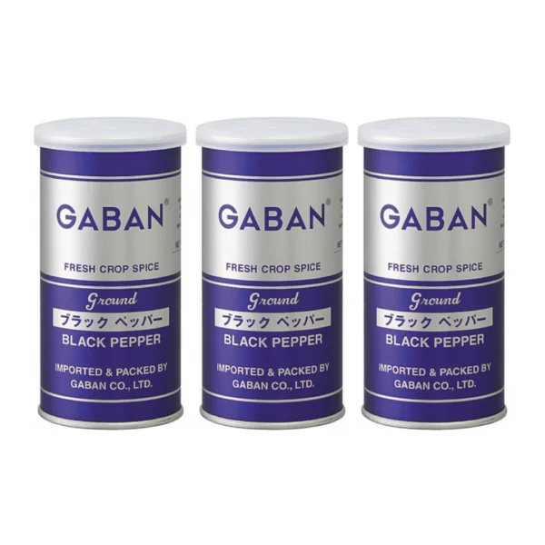 GABAN คะบัน พริกไทยดําป่น คะบัน สําหรับเนื้อสัตว์ สลัด และซุป ผลิตในประเทศญี่ปุ่น ขนาด 100 กรัม x 3 กระป๋อง