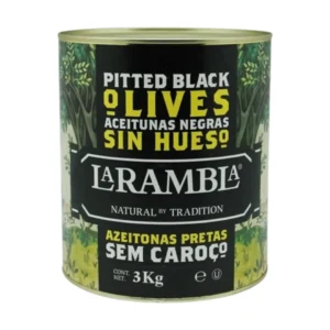 La Rambla Pitted Black Olives ลาแรมบลา มะกอกดําไร้เมล็ด 3,000g (LR59)
