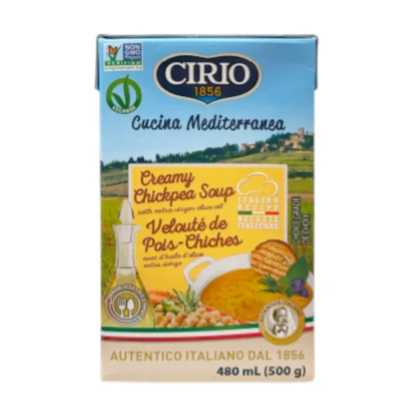seasoning-0907 CIRIO Creamy soup 3 รสชาติ ซุปครีมสําเร็จรูป มะเขือเทศ / ถั่วบอร์ลอตติ / ถั่วลูกไก่ พร้อมทาน 500 กรัม ถั่วลูกไก่ CI61