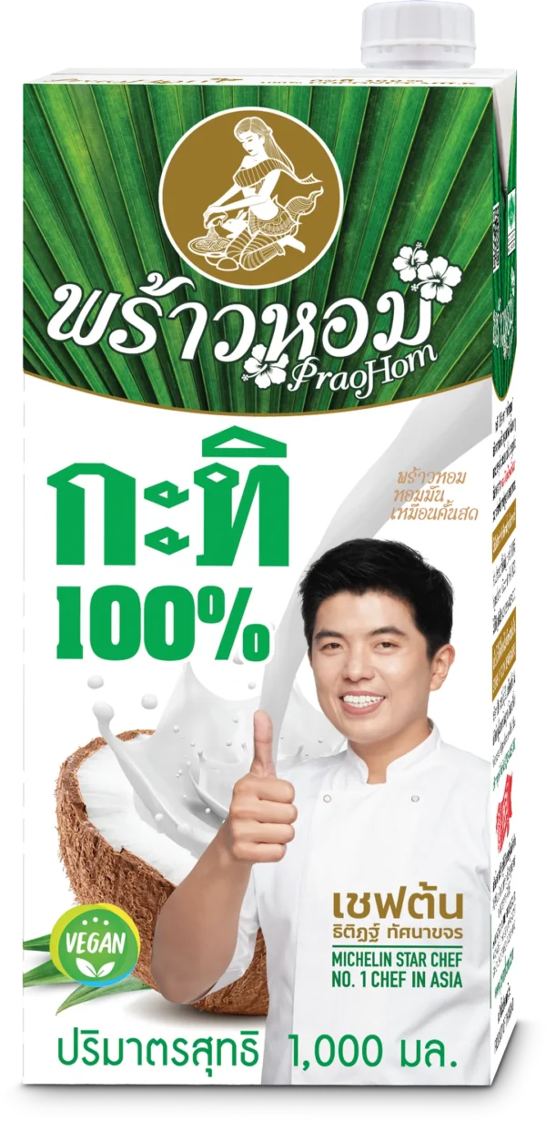 กะทิ100% ตราพร้าวหอม หอมมันคั้นสด คุณภาพดี 1000 มล.